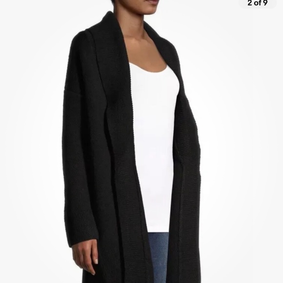 Time and Tru Women’s Black Shawl Collar Cardigan Coatigan Size Large (12-14) NEW - Picture 2 of 11